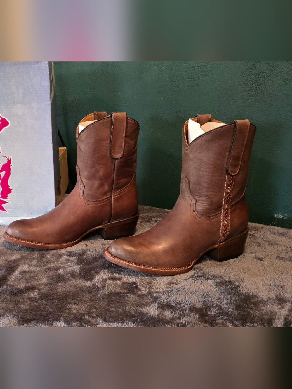 Women's Brown Leather Western Boots